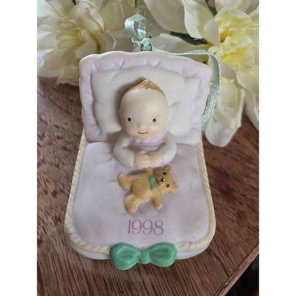 Carlton Cards Other - Vtg 1998 Carlton Cards Heirloom Baby's First Christmas Porcelain Carriage